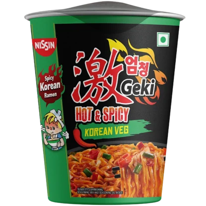 NISSIN CUP NOODLES GEKI HOT & SPICY KOREAN VEG 70G