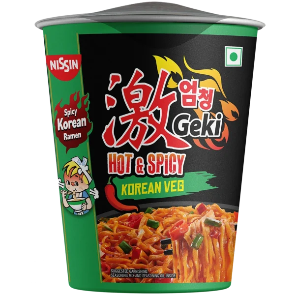 NISSIN CUP NOODLES GEKI HOT & SPICY KOREAN VEG 70G