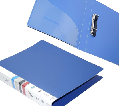 TRENDY ONE Plastic Ring Binder Folder File  (Set Of 4, Blue) - Image 2