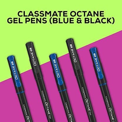 Classmate Octane- Blue and Black Gel Pens (Pack of 25) | Smooth Writing Pens | Water-Proof Ink for Smudge-Free writing - Image 2