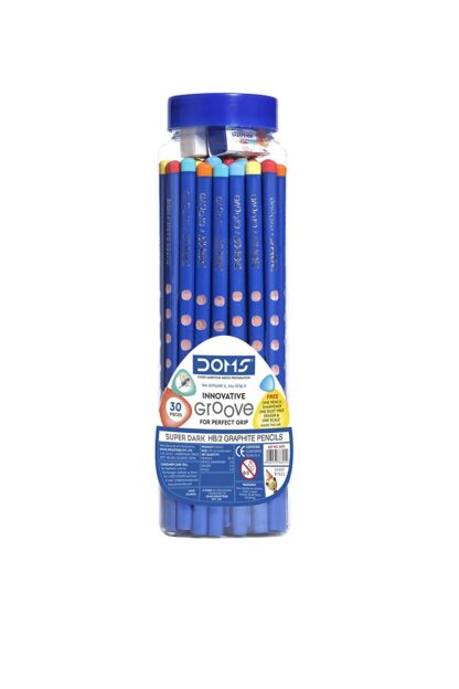 DOMS Groove Jar Pencil (set of 30, Blue skin, grade HB/2)