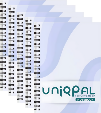 UNIQPAL Set of 5 A4 Notebook Unruled 200 Pages (Multicolor)