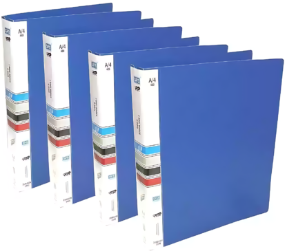 TRENDY ONE Plastic Ring Binder Folder File  (Set Of 4, Blue)