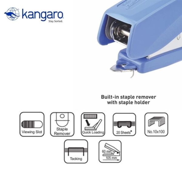 Kangaro Desk Essentials HD-10D Star Stapler with 5 Staple Pins Boxes Cordless Stapler - Image 2