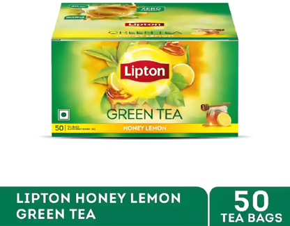 Lipton Lemon Honey, Lemon Green Tea Bags Box  (50 Bags)