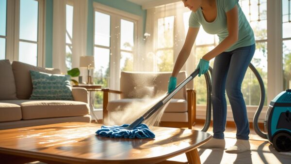 Living room cleaning